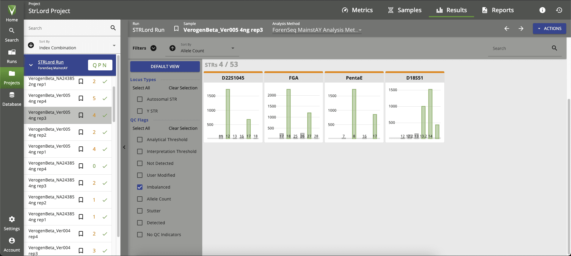 ForenSeq v2 Locus Overview Filters